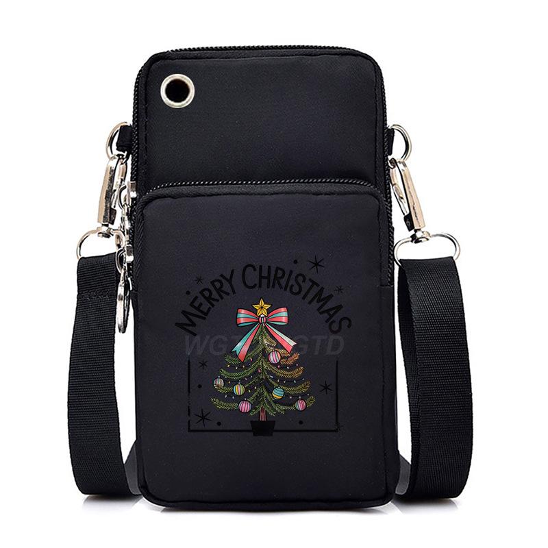 Christmas Christmas Printed Versatile Mobile Phone Bag Multifunctional Going Out Portable Messenger Bag