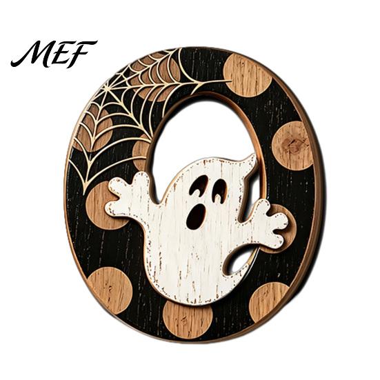 Farmhouse Halloween Entryway Accents Wooden Ornament, Retro Solid Ghost/Letter/Pumpkin Sign, Tabletop Rustic Wood Craft Centerpiece Decoration