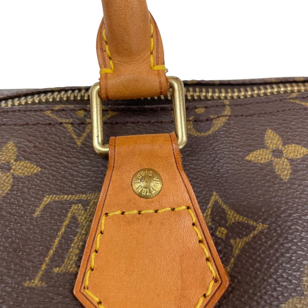 Used Louis Vuitton Monogram Speedy 35 M41524 Boston Bag Canvas Brown Authentic 1213