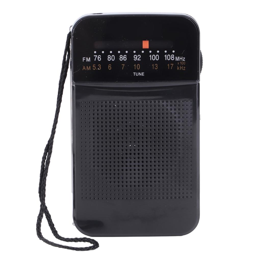 Portable AM FM Radio Black Color Headset Pluggable Built in Loud Speaker AM FM Transistor Radio