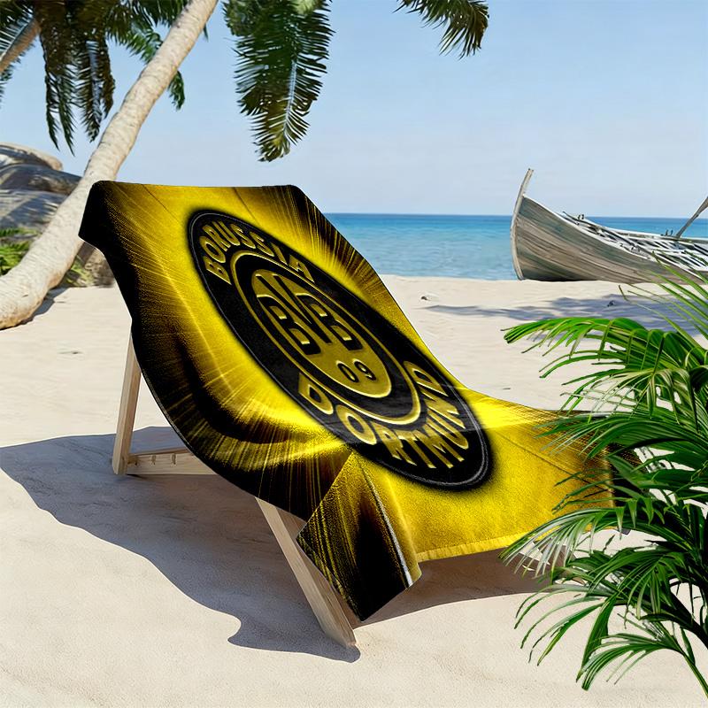 Vibrant BVB Logo Dynamic Background Beach Towel Outdoor Camping Beach Towel for Vacation Photos Quickdrying Swim Towel Swim Seaside Beach Comfort