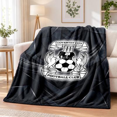 Coventry City Voetbal Bedrukte Flanellen Deken Warm Comfort Bedkleed Voor Binnen Huisdecoratie