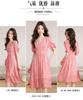 Short-Sleeved Chiffon Floral Dress for Short Stature In Summer