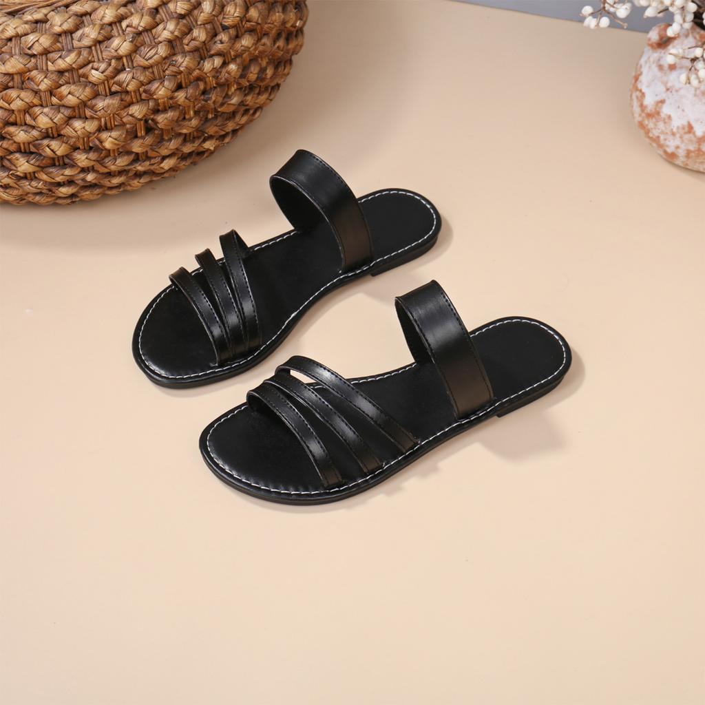 Summer women's casual flat bottomed comfortable one-piece slippers