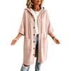 Women's Color Hooded Knit Cardigan with, Soft Thick and Warm, Long Length Three-Quarter Sleeve, Elegant Casual Outerwear for Spring Fall Winter