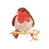 Broche Cristal Pássaro Robin Peito Vermelho Alfinete Joias de Natal Presente Mulheres Joias Vintage Broches Alfinetes de Animais Presentes de Natal
