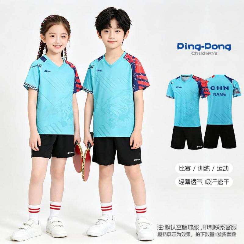Kids Quick-Dry Breathable Table Tennis Set Unisex Sportswear Training Competition