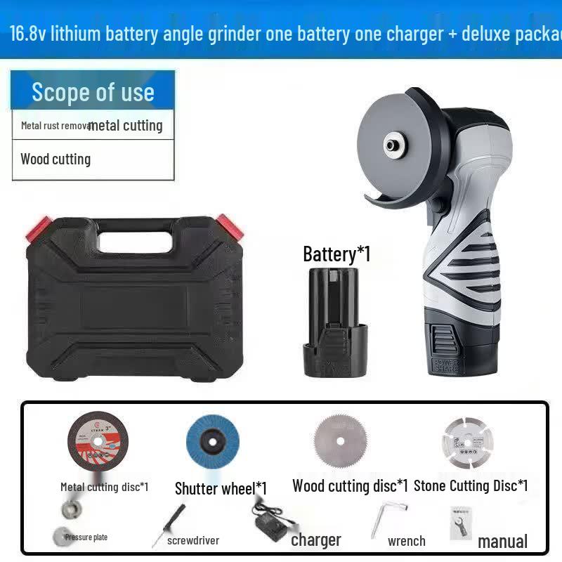 ZHANDUO Cordless Lithium Angle Grinder CN Plug (adapter Included)