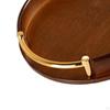 Cosmetic Tray with Handles Round Design for Trinket Storage In Coffee Table Decor