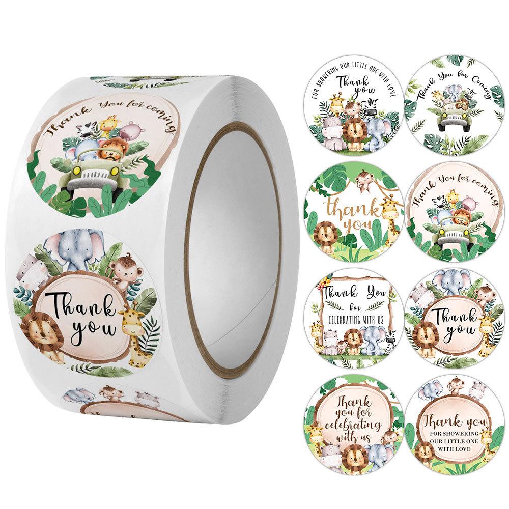 Custom Decal Stickerbook 8 Styles Cartoon Animals Thank You Note X042
