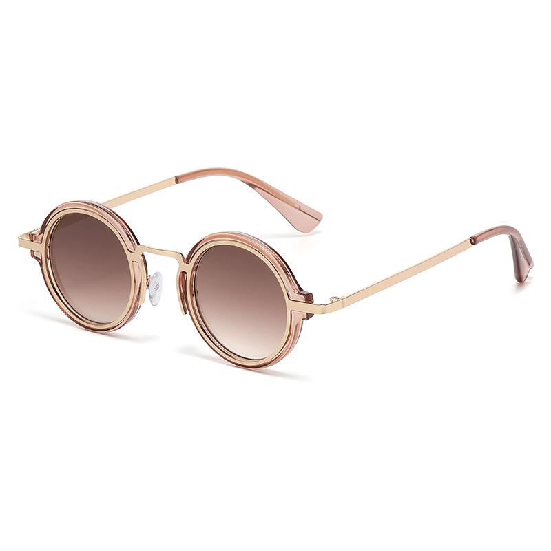 Personalized Stylish Round Frame Sunglasses for Men and Women Trendy Creative Design for Tourism Street Photography Sunglasses