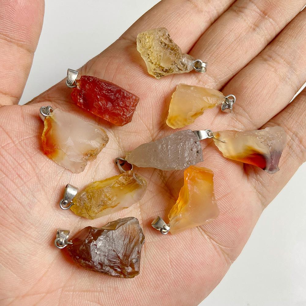 5pcs Irregular Raw Natural Stone Pendant Agates Quartz Crystal Pendant for Jewelry Making DIY Necklace Earrings Accessories