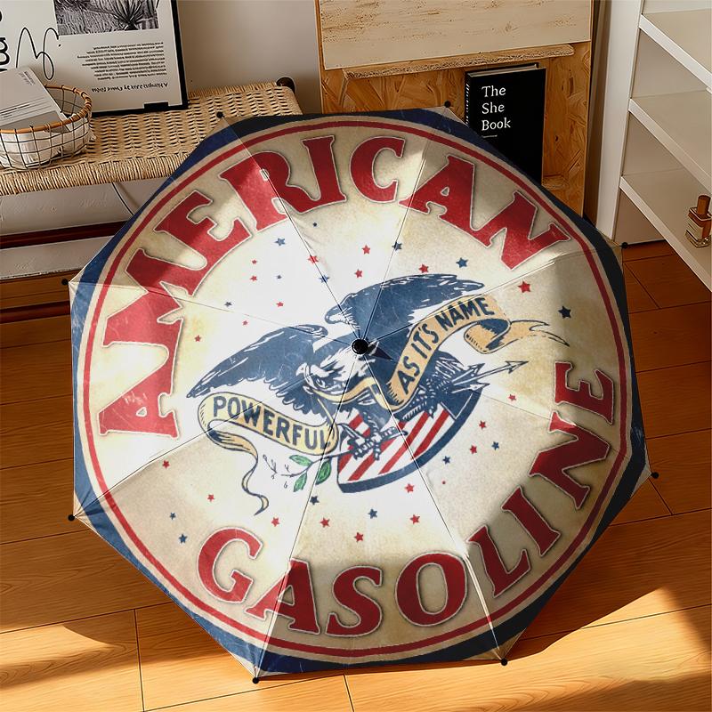 

1pc The majestic American bald eagle Umbrella Portable Folding Umbrella Iron Frame Hole Bone Structure Outdoor Home Umbrella