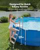 Above Ground Pool Ladder, Stainless Steel A-Frame Swimming Pool Stairs for 125 cm High Wall, 150 kg Capacity Heavy Duty Entry/Exit Steps with Secure