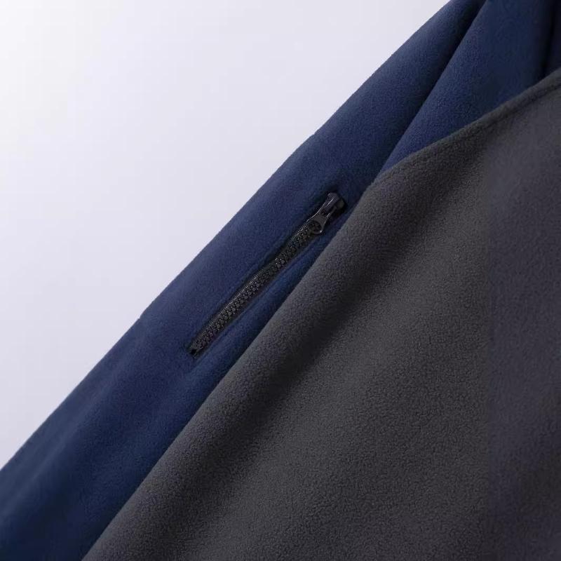 Frühling Herbst Neu Herren Outdoor Sport Doppel-Fleece Sweatshirt Pullover Colorblock Stehkragen Locker Polarfleece Warme Jacke