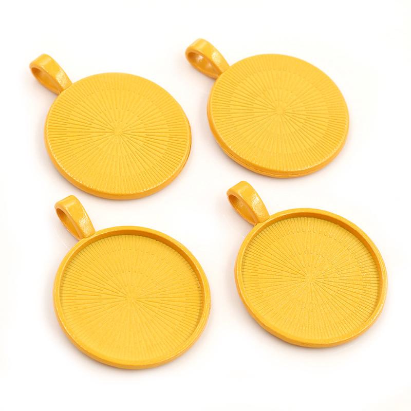 Neue Mode 10 Stück 25mm Innenmaß 4 Farben Beschichtet Klassisch Einfacher Stil Cabochon Basis Fassung Anhänger