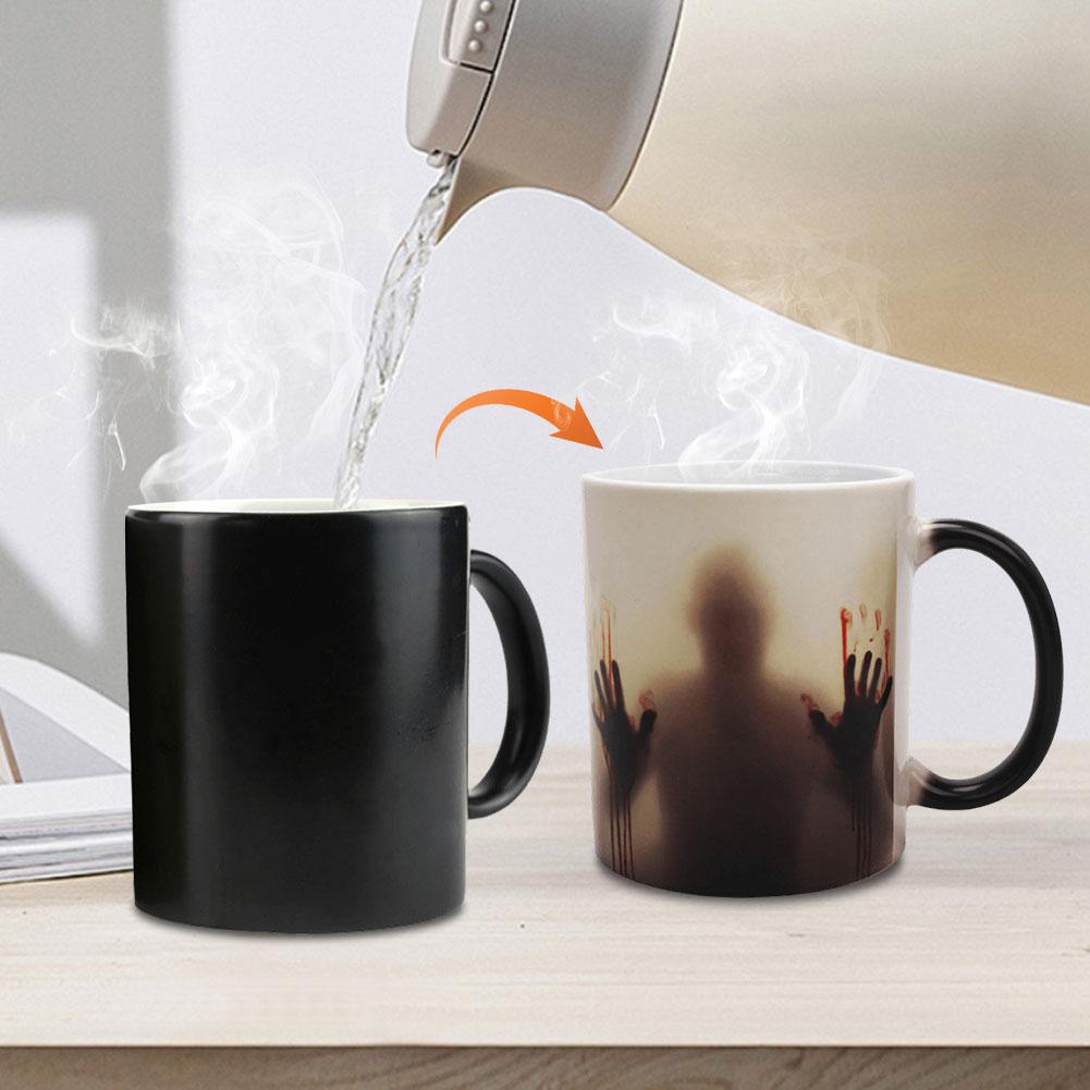 11oz Ceramic Color Changing Coffee Mug The Walking Dead Morphing Mug Bloody Zombie Cup Gifts for Men Women