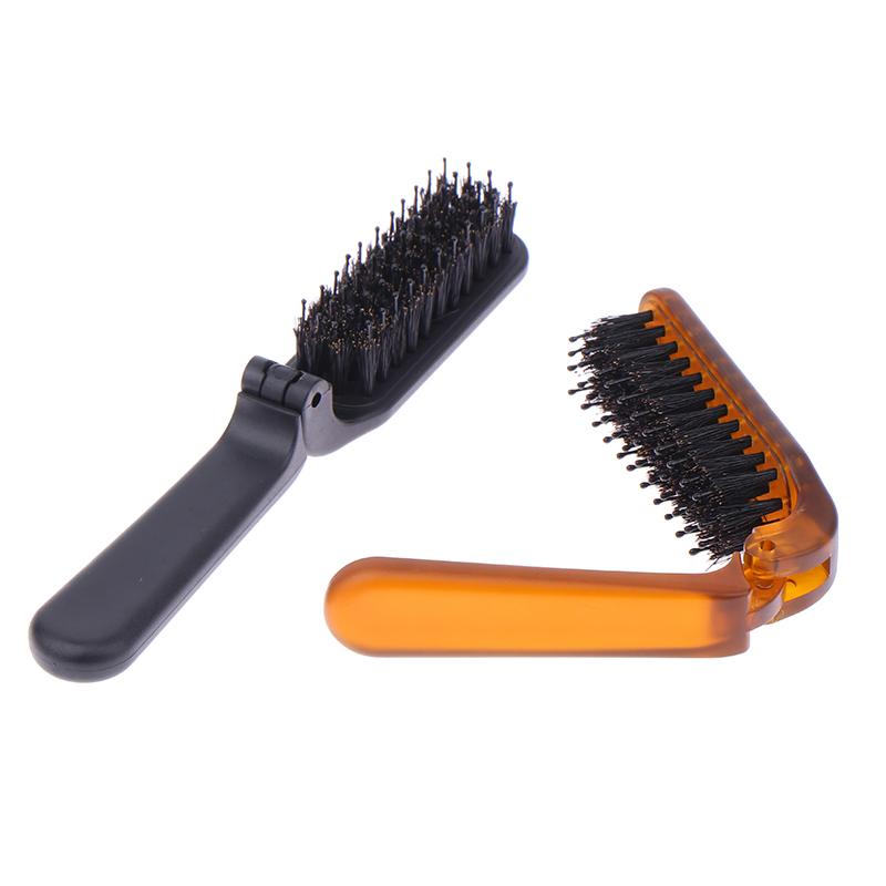Foldable Hair Comb Portable Boar Bristle Hair Brush Hair Brush Head Massager Travel Combs Hair Styling Accessories