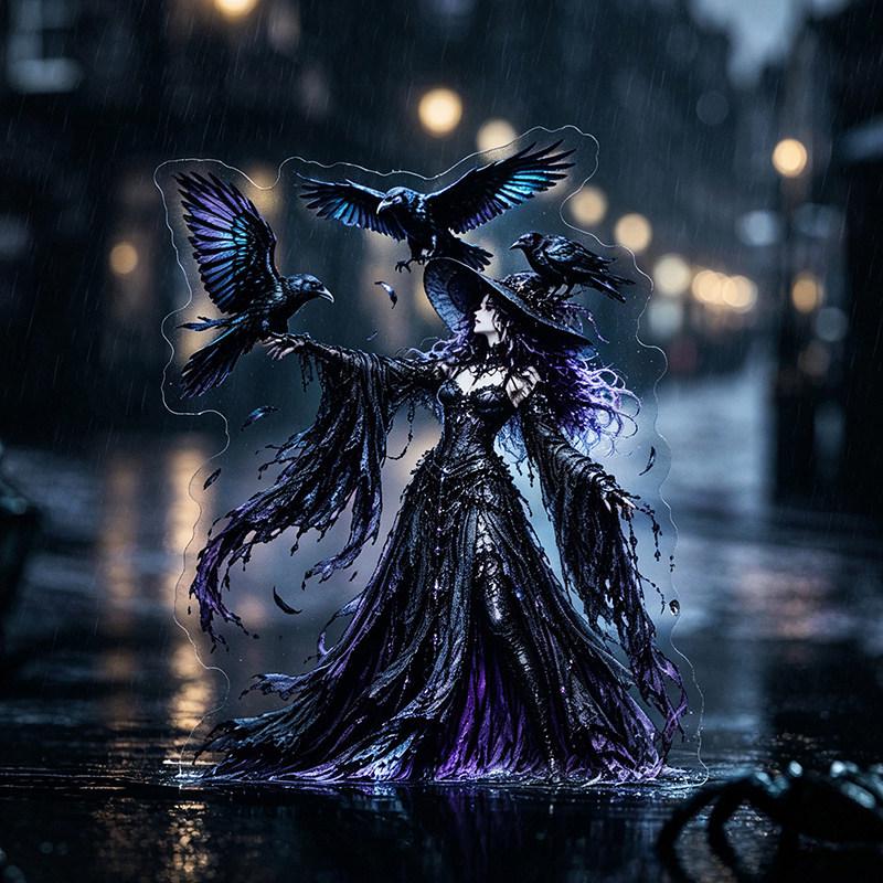 Autocollant PET Découpé 'Gothic Dance with Darkness' pour Journaling