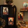 10pcs/set Castle Broom Black Cat Wall Stickers Halloween Greeting Cards  Party Invitations