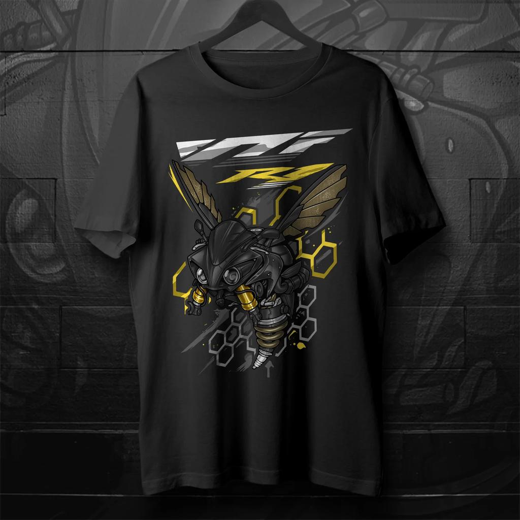 Modelli 20092011 Giappone YZFR1 Moto T-shirt Ispirata alle Api 100% Cotone Girocollo Manica Corta Casual da Uomo Maglietta Rider Streetwear