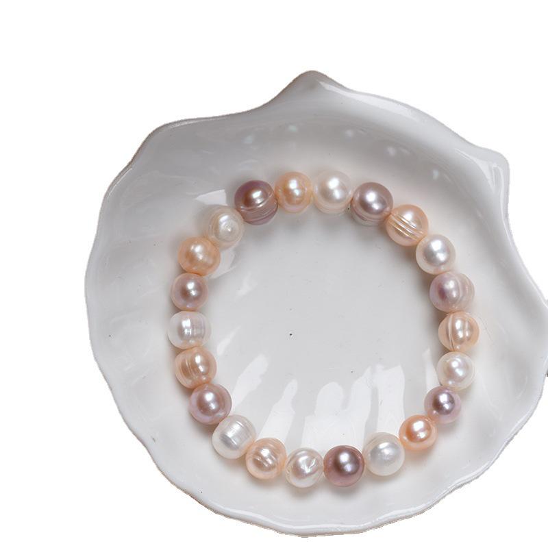 Natural Freshwater Pearl Elastic Bracelets - Candy Color Jewelry Gifts for Live Broadcast Festival Promotion