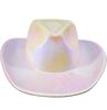 Halloween Carnival Party Pink and Colorful Hats, Holiday Party Dance Props Neon Flash Magic Cowboy Hats