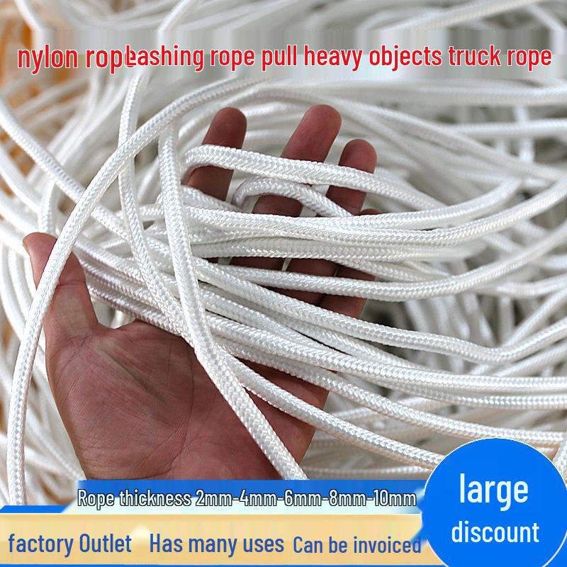 Nylon Multipurpose Rope: Tarpaulin, Greenhouse, Binding, Sunning Quilt, Curtain Pull, Clothesline, Tying Cattle, Wear-resistant Truck Applications.