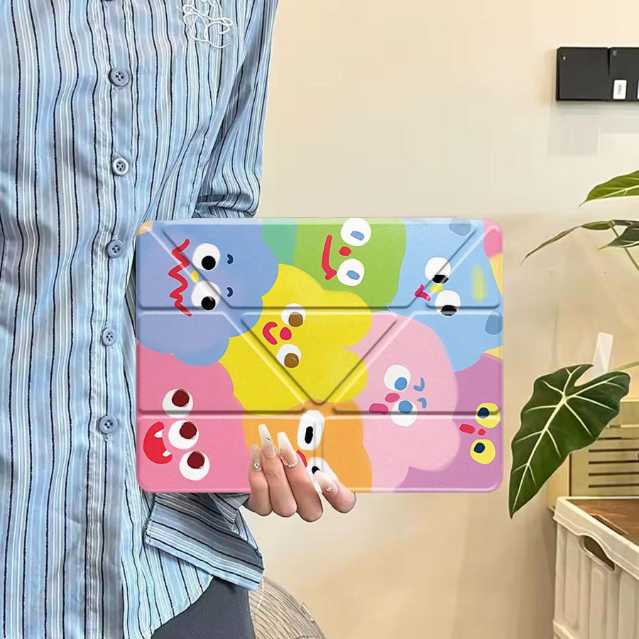 Holder Cover Tablet Case For iPad Pro 2025 Air 4 5 M3 M2 1 2 M4 11inch Pro 11th 10th 9th 8th 7th 12.9inch Mini 6 7 Cute Clouds