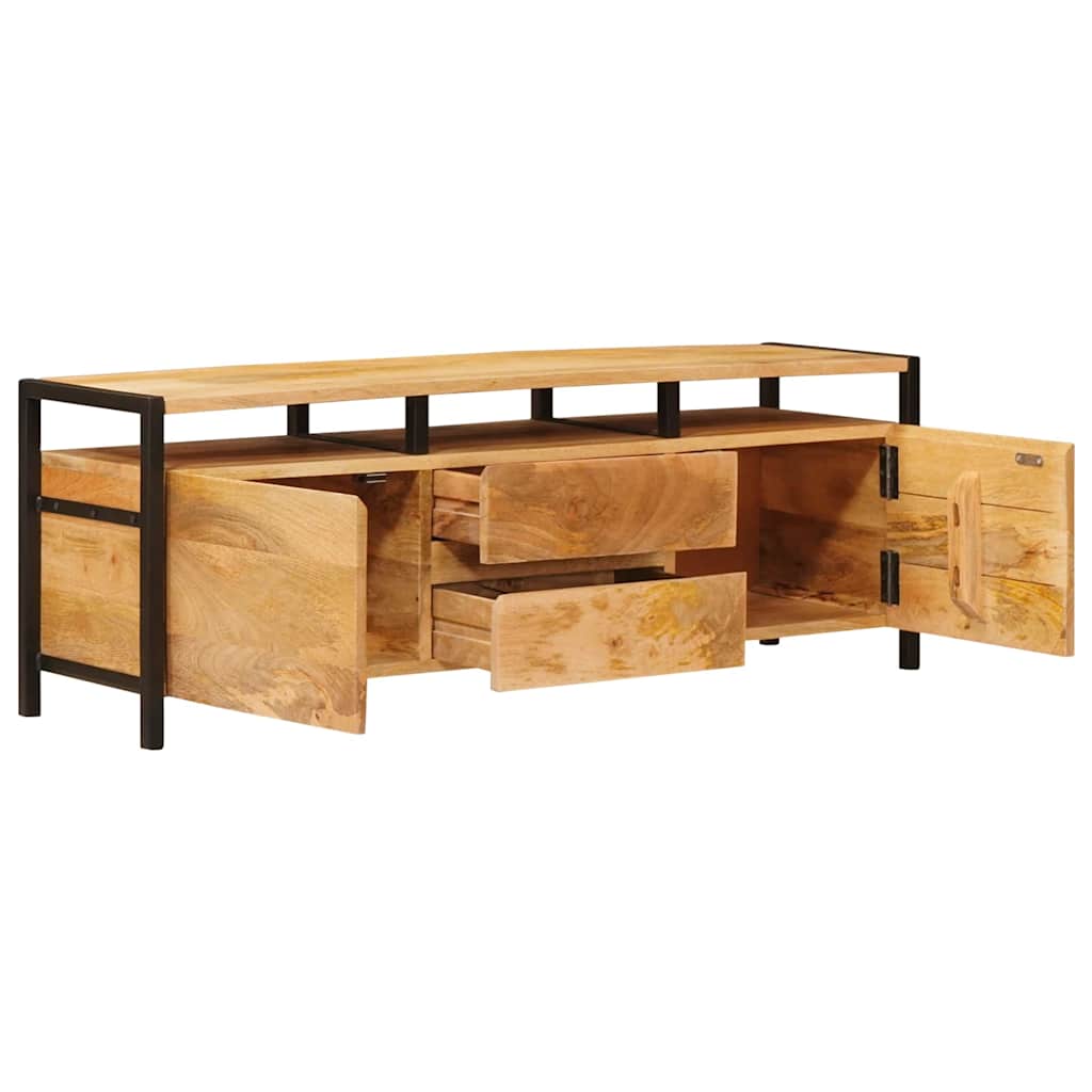 Storage Cabinet In Brown 110 X 30 X 40 Cm Solid Mango Wood