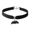 Punk Gothic Skull Cross Necklace With Bat Spider Alloy Pendant For Halloween