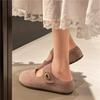 Inner height-increasing slippers for women to wear new thick-soled bag head half slippers with skirt and one pedal slippers