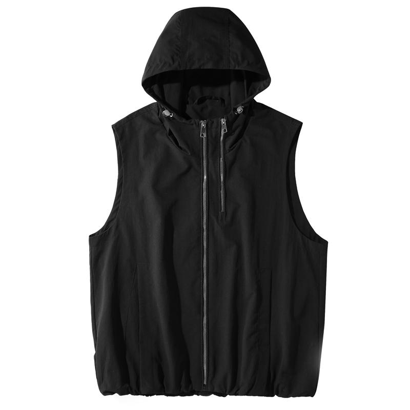 Men s Plus Size Hooded Sleeveless Vest, Casual Lightweight Zip Up Summer Waistcoat (M-2XL) M