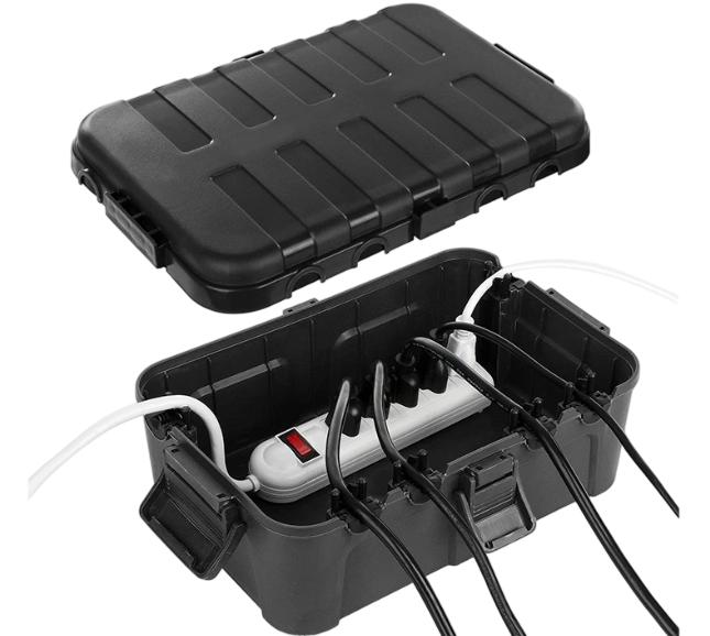 1pc Outdoor Medium Size Electrical Junction Box - 6 Cable Inlets Wire Protection, Generator Socket & Power Board Connection Box