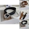 Pearl Buckle Trendy Womens Belt Elegant Casual Soft Pu Leather For Every Outfit