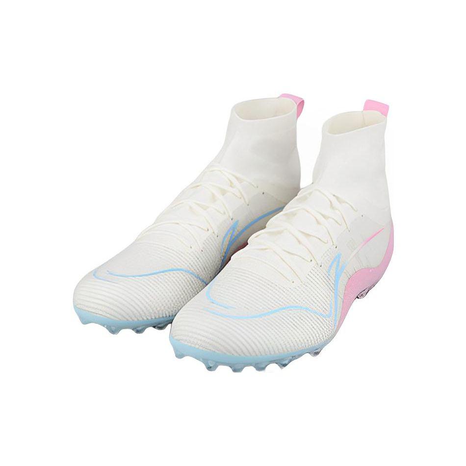 Li Ning Artificial Turf AG MG Anti Slip Wear Resistant Football Shoes Men Football Shoes White Blue Red ASFT019-3