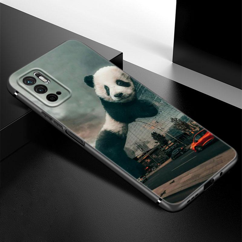 Panda Chinese Bear Phone Case For Xiaomi Redmi Note 7 8 9 10 Lite 11 11E 11T 12 Pro 11S 4G 10T 5G 8T 9S 10S Soft TPU Black Cover