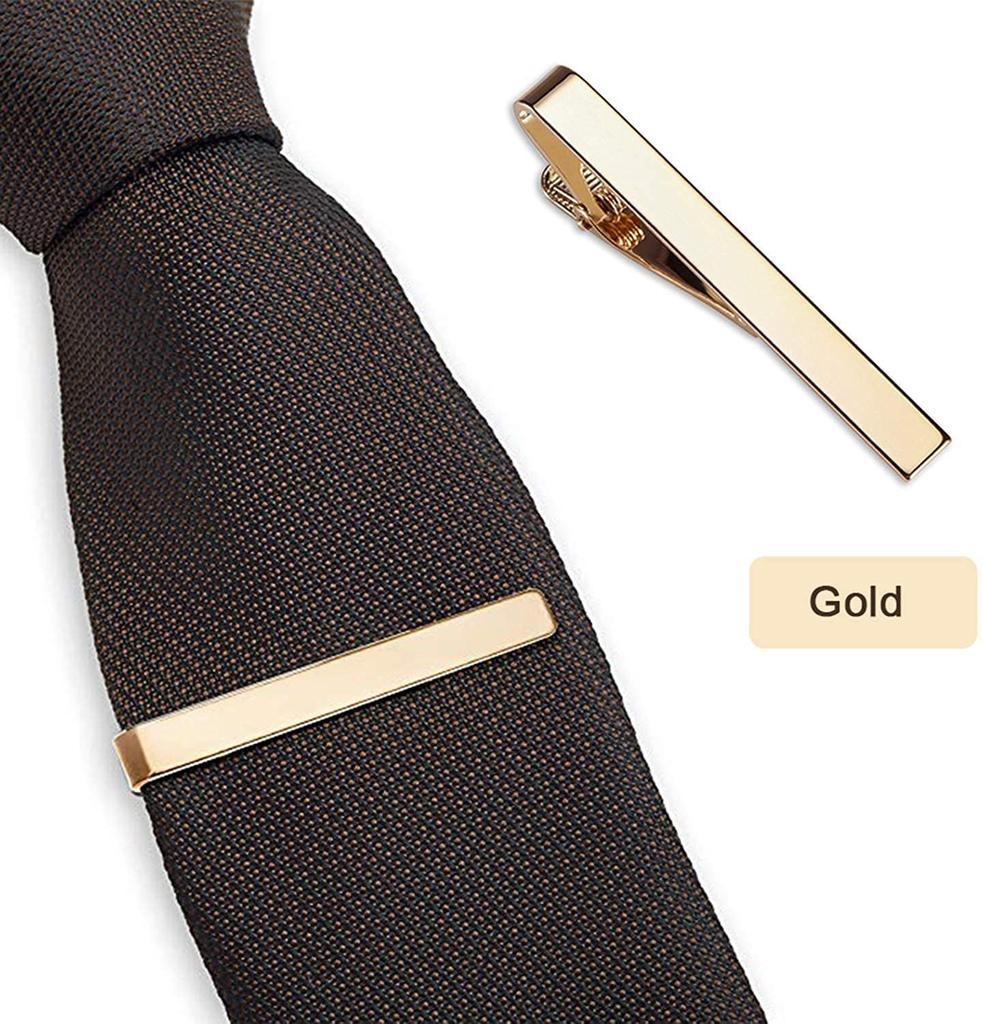 KYULM7 Tie Clip Business Casual Gift Type B Gold Men's - Stylish, Cool, Popular, Simple, Business, Wedding, Formal, Banquet, Party, Work, Trip,