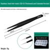 Bao Lian Anti-static Stainless Steel Tweezers - Bent Tip & Fine Pointed Tip for Precision Bird's Nest Hair & Blackhead Removal