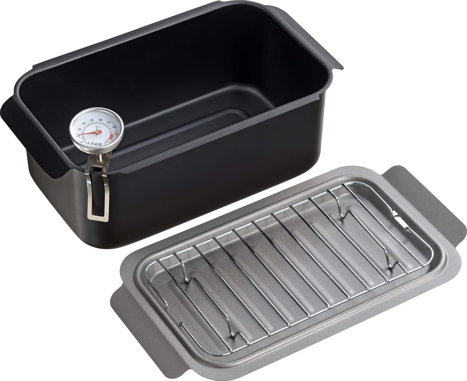 

Wahei Freiz Ami Small Deep-Fried Pot with Thermometer IH Compatible Gas Tempura Pot Lunch Box Small Size Square Poco Frit RB-2701