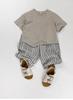 Kids' Japanese Style Vertical Stripe Cotton Linen Pants – Breathable, Straight 7-point Summer Pants for Boys and Girls, Trendy Korean Casual