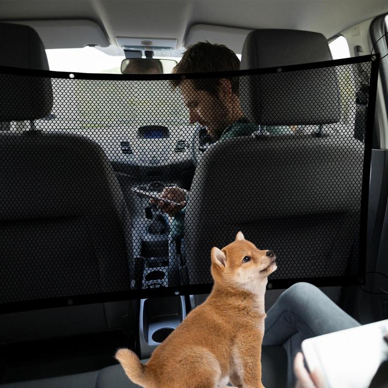 Car Dog Barrier Net Adjustable Truck Divider Back Seat Barrier Heavy-Duty Foldable Isolation Net Non-slip Car Accessories For