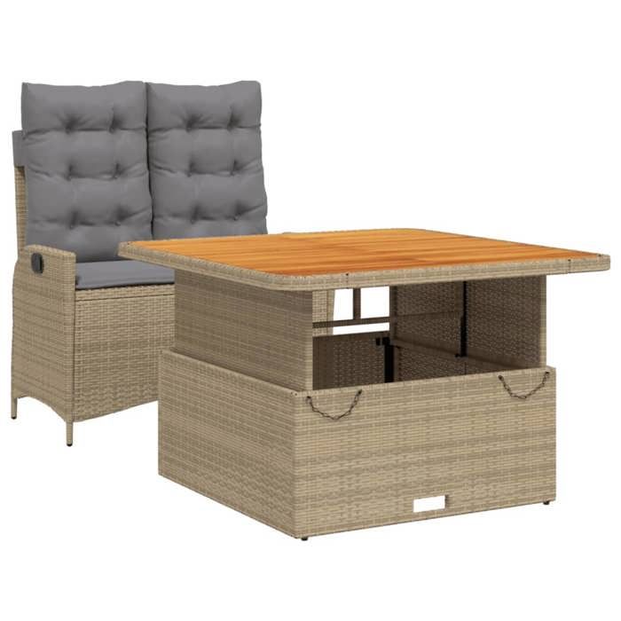 VidaXL Ensemble à Manger de Jardin avec Coussins 2 pcs, Table de Terrasse, Ensemble de Meubles de Patio, Mobilier 3277487