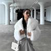 Temperament large lapel fur coat women's fluffy soft white fox fur top fashion plush coat