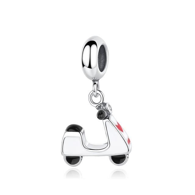 Original 925 Sterling Silver Charm Bead Travel London Bus Motorcycle Suitcase Charms Fit Fashion Bracelets Women Diy Jewelry