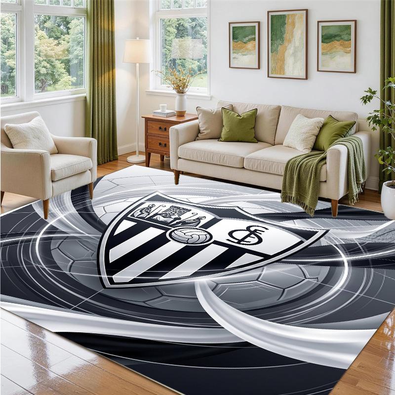 Sevilla FC Design Crystal Velvet Rug Soft Decorative Mat for Bedroom Entrance