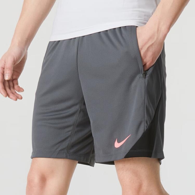 Nike Logo Patchwork Fitness Training Comfortable Breathable Casual Shorts Men Bottoms Charcoal FN2402-069