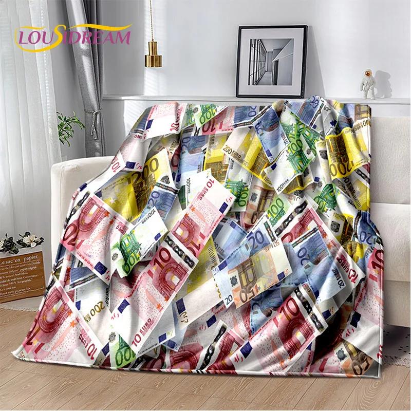 3D Dollar Euro Pound Money Rich Cartoon Soft Plush Blanket,Flannel Blanket Throw Blanket for Living Room Bedroom Bed Sofa Gift