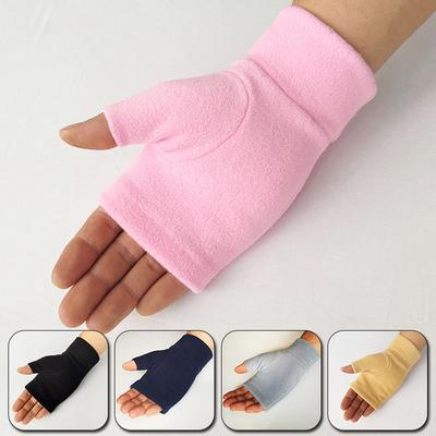 Winter Half Finger Gloves Women Men Soft Plush Fleece Warm Gloves Solid Color Hand Wrist Fingerless Mittens Fashion