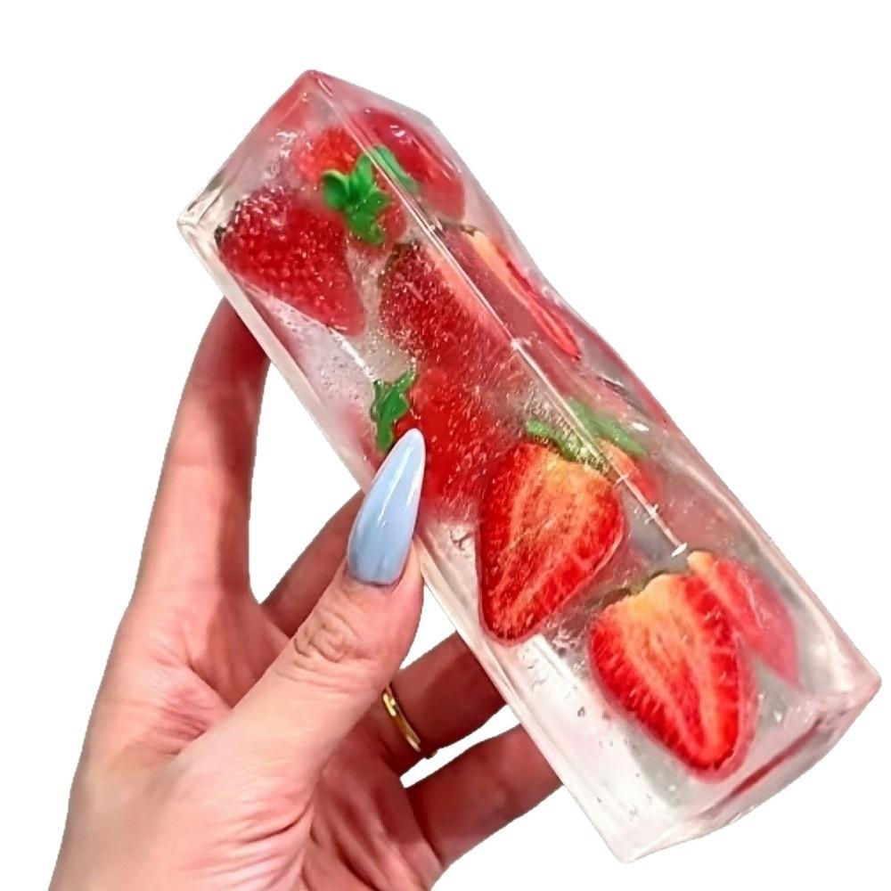 Langsam rückfederndes Frucht-Slushy Quetschspielzeug Weiches Knackendes Quetschspielzeug Frucht-Eiswürfel Quetschspielzeug Party